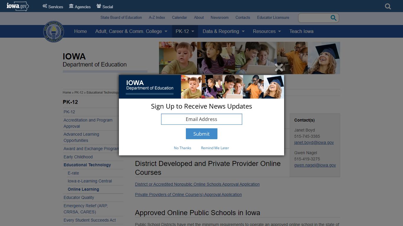 Online Learning | Iowa Department of Education