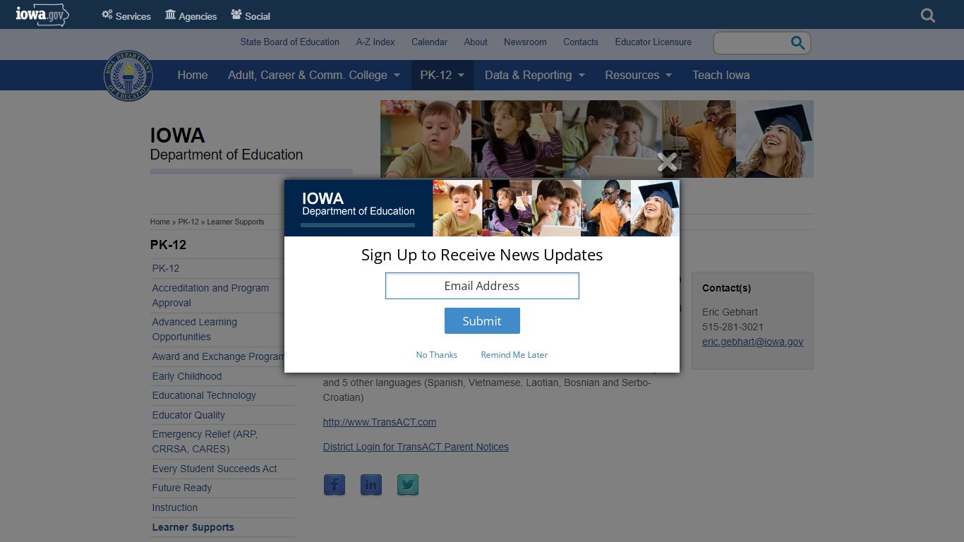 TransAct Eduportal | Iowa Department of Education