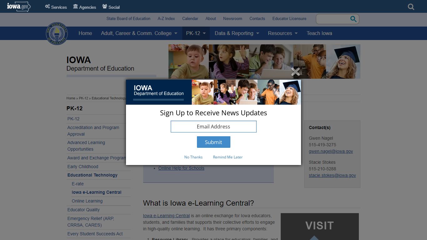 Iowa e-Learning Central | Iowa Department of Education